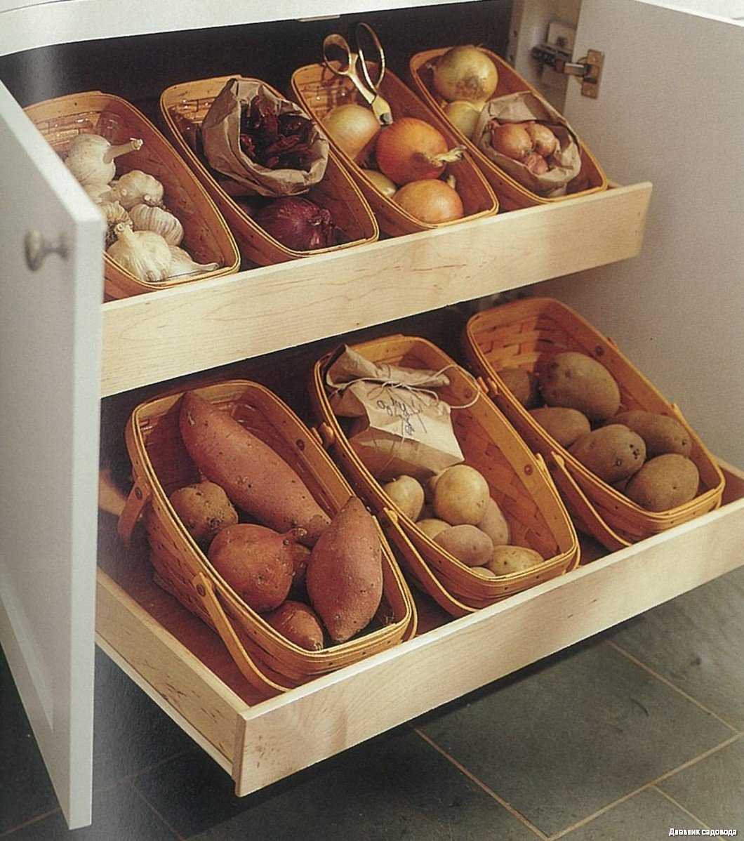Хранение овощей в кладовке