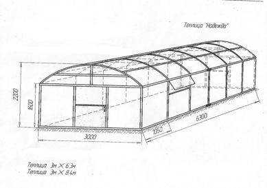 Чертеж теплицы из профильной трубы 20 40 с размерами