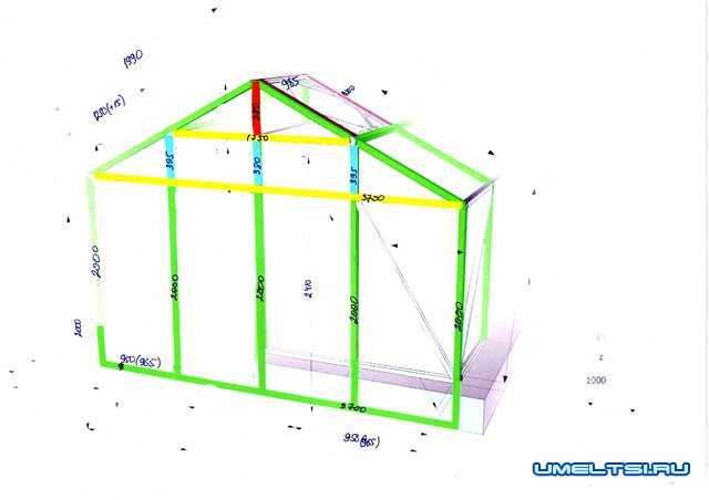 Чертежи теплицы из профиля для гипсокартона