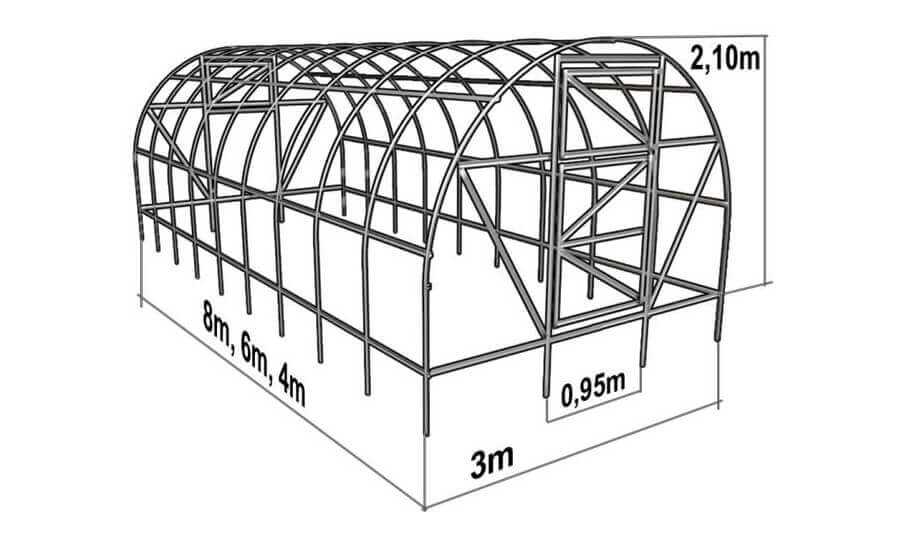Теплица 4 на 6 своими руками чертежи