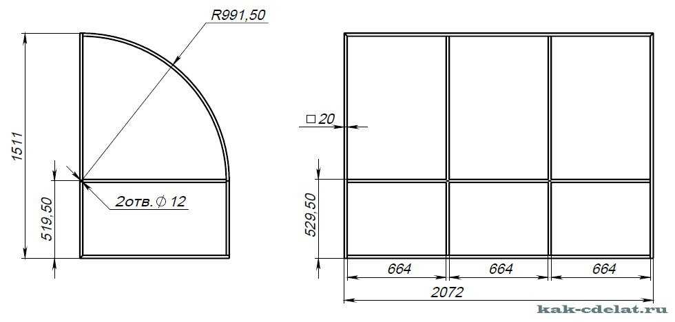 Теплица капелька своими руками из профильной трубы чертежи с размерами